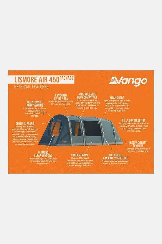 Lismore Air 450 Package Tent Vango Lismore Air 450 Package Tent -Camping Serie Winkel g5fd3y0020 5050 03 nl